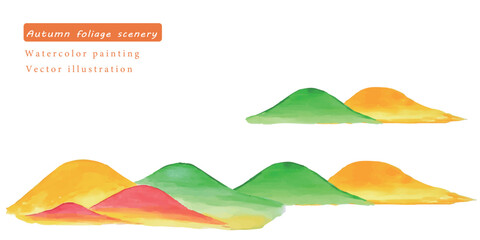 水彩で描いた秋の景色の背景ベクターイラスト