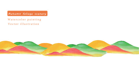 水彩で描いた秋の景色の背景ベクターイラスト