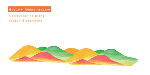 水彩で描いた秋の景色の背景ベクターイラスト