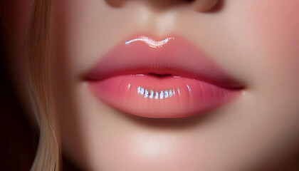 Fototapeta premium A Korean gradient lips, Ai generated image