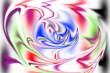Abstract swirling colors with a central blue vortex