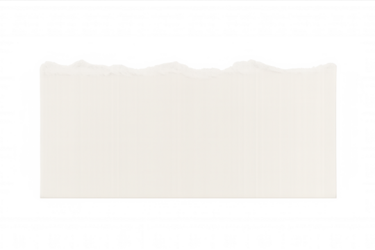 Blank white paper scrap with a torn, jagged top edge, ideal for customization. Background is see-through