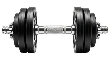 Adjustable Dumbbell With Black Weight Plates On Dark Background