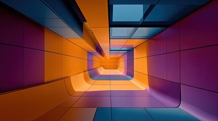 Abstract futuristic exterior design with geometric shapes bold colors and surreal architectural elements highly detailed