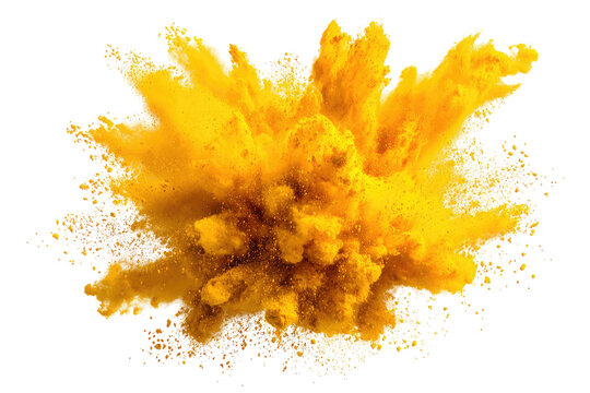 Bright yellow explosion of powder