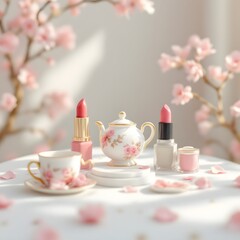 Elegant Cherry Blossom Tea Party Inspired Makeup Collection