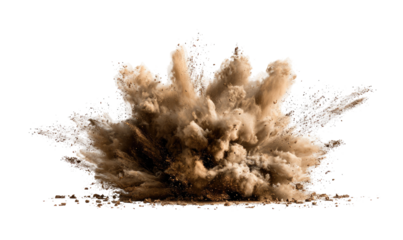 Powerful explosion of light tan/beige dust