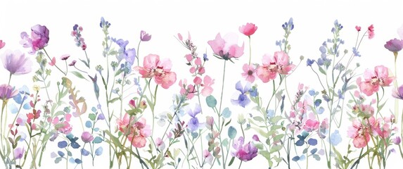 spring flowers watercolor illustration