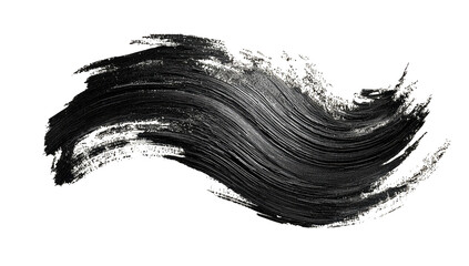 Abstract swirled brushstroke of dark gray, with golden glitter