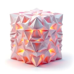 Geometric Origami Lantern Creating Warm Ambiance and Modern Home Decor