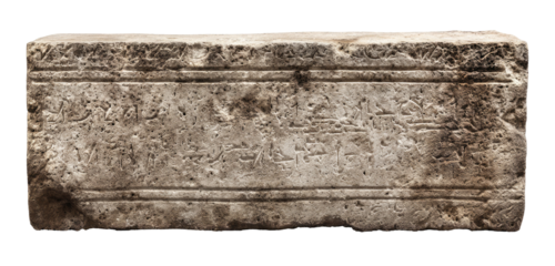 Ancient stone slab with engraved symbols