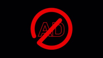 Enable and Disable Ads Toggle Animation. Looping Icon for Ad Blocker, Subscription, and Monetization Concepts. Alpha Channel. 4K