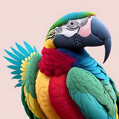 Fototapeta premium Vibrant Macaw Parrot Portrait Capturing Tropical Beauty