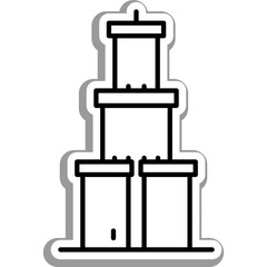 Stack of boxes isolated on transparent background