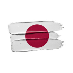 The flag of japan painted with brush strokes, isolated on transparent background