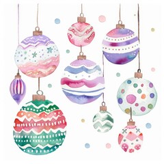 set of christmas ornaments