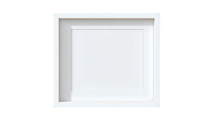 Empty white square picture frame