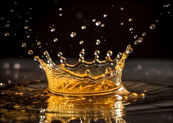 golden water splash