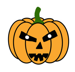 Halloween Pumpkin Face Cartoon Illustration