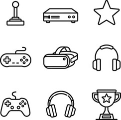 Gaming icons set