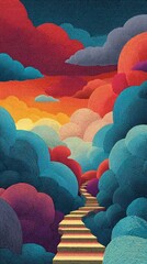 Psychedelic vivid dreamscape