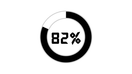 Animated circle loading 98 percent complete progress bar digital interface technology modern design. animated Circle Progress Bar on white background in black color. 4k motion graphics animation.