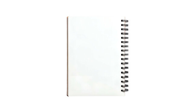 Blank white spiral notebook on black. Ready for notes or sketches