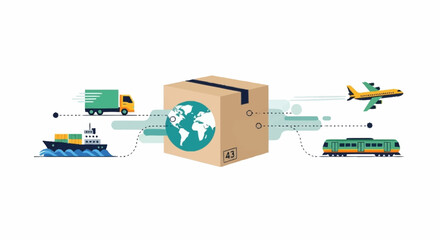 Streamlined global logistics with a focus on worldwide transportation and efficient shipping solutions, designed for fast delivery and worldwide reach