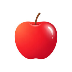 Obraz premium Bright Red Apple Illustration on transparent background
