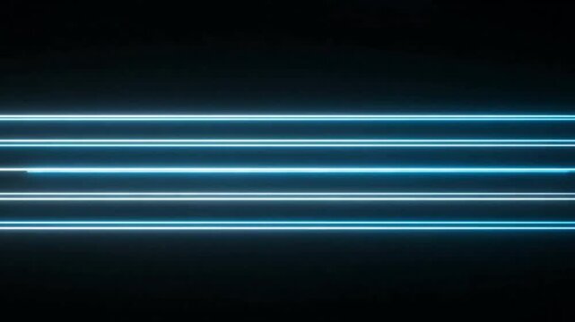 Parallel Glowing Light Beams in Minimalist Cyan and White Rhythm