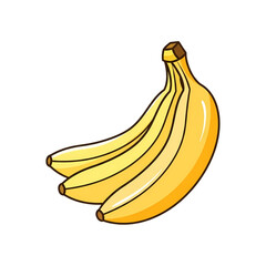 Ripe Bananas Bunch  Fresh Tropical Fruit Cartoon on transparent background