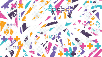 Colorful Abstract Geometric Plus Shape Vector Background