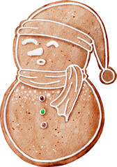 Watercolor Gingerbread Cookie Illustration