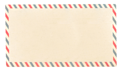 Blank vintage postcard. Old postcard template. Retro postcard on vintage paper of blue color and wave pattern