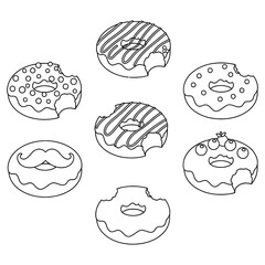 Half donut  Vector. half donut  Vector bundle. half donut  vector, illustration, lineart, clipart 