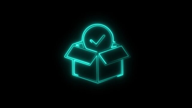 Glowing Neon Heart in Gift Box Animation &ndash; Vibrant Romantic Present Icon with Bright Neon . Glow of Affection. Love Outside the Box .Neon Love Delivered. Neon Love Delivered. 