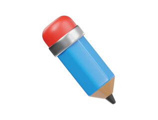 Pencil icon 3d rendered illustration