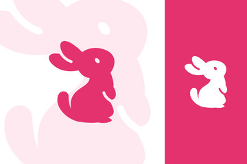 Cute Minimal Bunny Logo – Simple Adorable Rabbit Vector Icon for Kids Brand, Pet Shop, and Animal Mascot Design