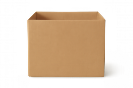 Cardboard shipping box opening, brown carton packaging for delivery, moving, storage, or empty object for concept