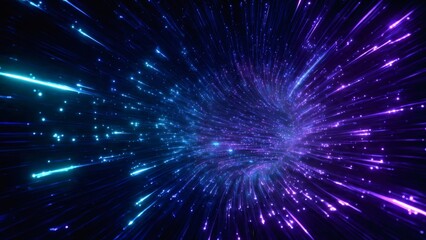 Naklejka premium Futuristic Neon Data Tunnel Background