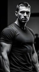 Obraz premium Muscular Man Fitness Portrait.