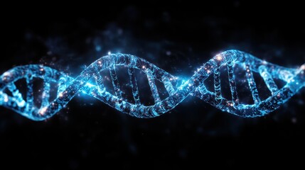 Detailed representation of a glowing DNA strand illustrating genetic structure and molecular biology concepts