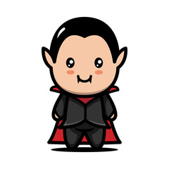 Cute Chibi Vampire Character for Halloween