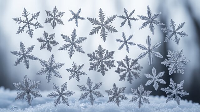 Snowflake Icons: A Winter White Collection