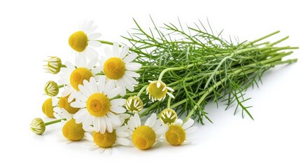 Freshly Picked Chamomile Flowers for Herbal Tea