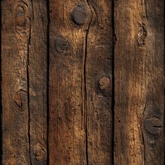 Obraz premium Rustic wooden plank seamless texture with realistic grain and knots for tavern interiors