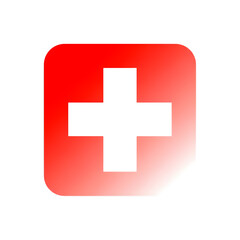 Obraz premium Red Cross Medical Plus Sign Icon on transparent background