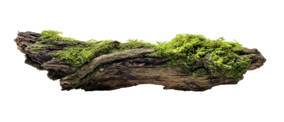 Driftwood log covered in vibrant green moss (1)