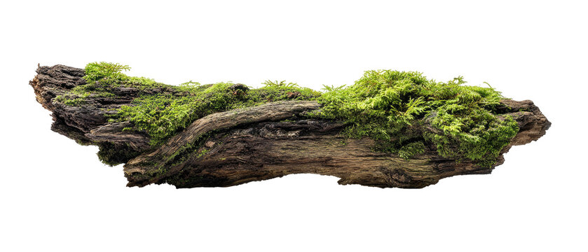 Driftwood log covered in vibrant green moss (1)