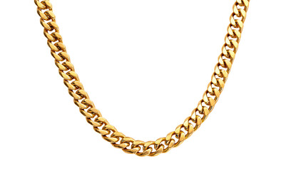 Gold cuban link chain necklace